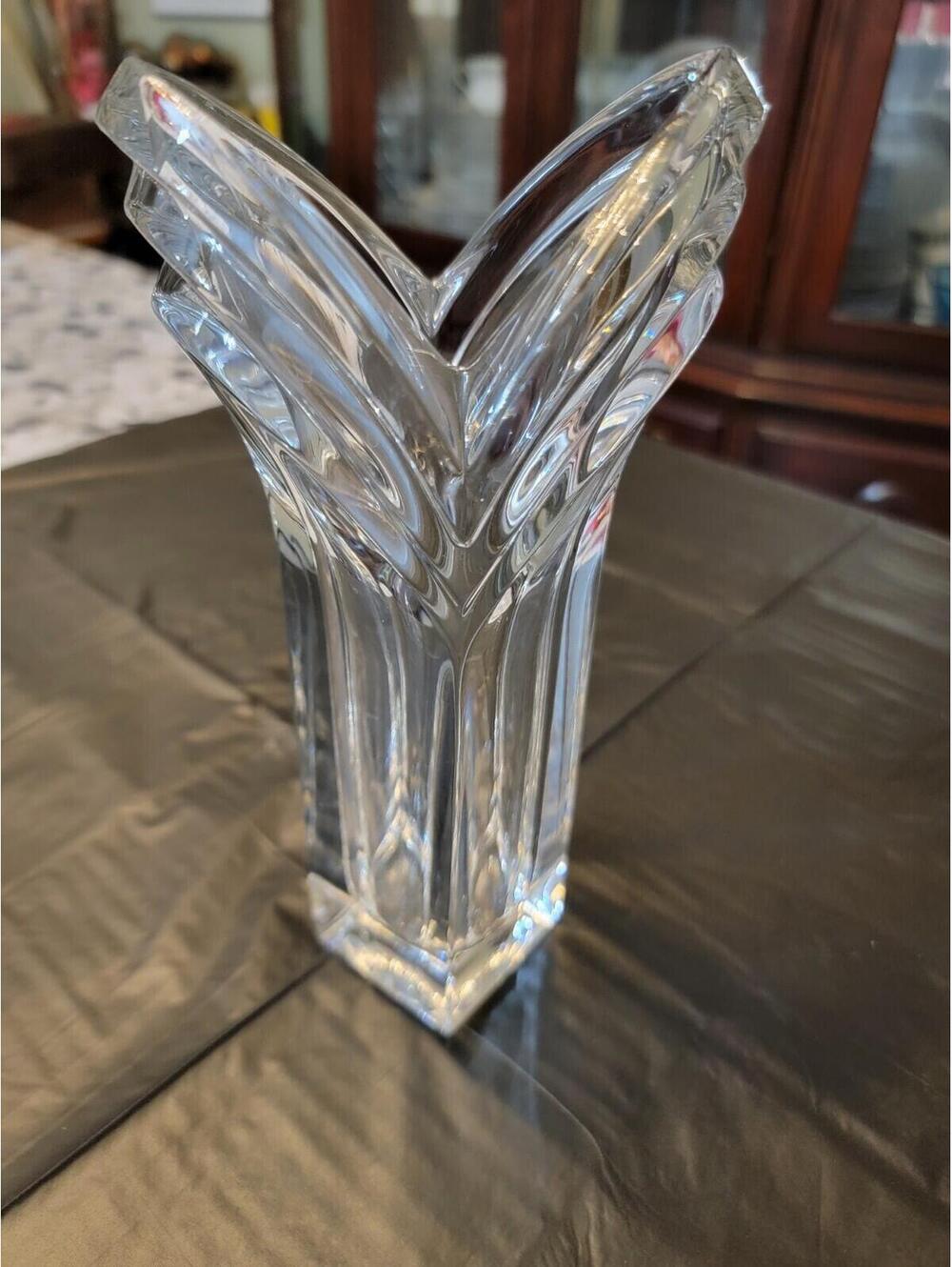 Mikasa V Shaped Crystal Vase
